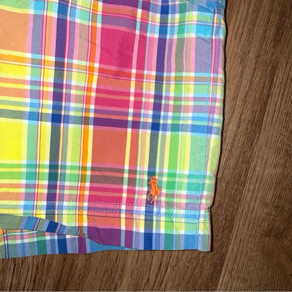 Polo Ralph Lauren VINTAGE Plaid Lined Swim Trunks Men's Size 40 Pocket